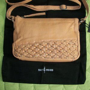 Day & Mood Camel Color Genuine Leather Angel Crossbody
